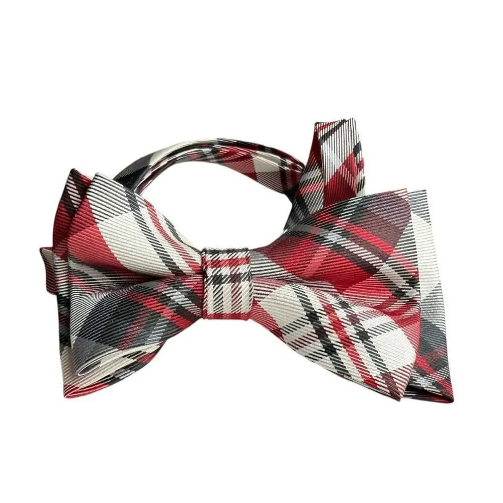 Youth Boys The Childrens Place Plaid Holiday Gentleman Bow Tie - Sz 4-7 yrs